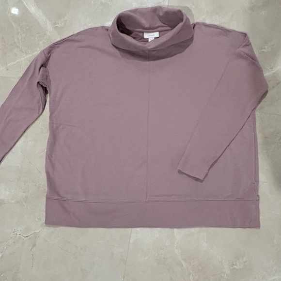 Pure J Jill Shirt Size SP Light Mauve Pull On Cowl Turtle Neck Cotton Blend - Picture 2 of 10